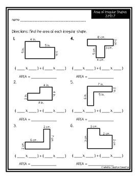 area of irregular shapes worksheet 3rd grade